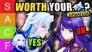 THE BEST CHARACTERS TO PULL ★Updated Genshin Impact 5 Star Tier List★ [upl. by Pedersen]