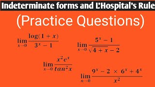 Indeterminate forms and LHospitals Rule Practice questions [upl. by Condon]