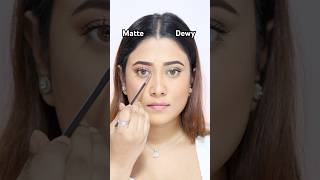 MATTE Makeup Vs DEWY Makeup shorts makeuptutorial makeuptransformation barshapatra [upl. by Ynnhoj]