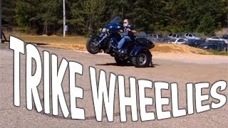 Wheelies amp Lifting Rear TIre  Harley Trike Shenanigans from DK Custom [upl. by Ronacin]