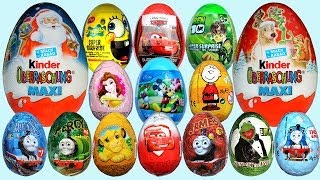 20 Surprise Eggs Kinder Surprise Maxi Mickey Mouse Cars 2 Disney Pixar Thomas amp Friends [upl. by Talie254]