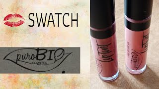 SWATCH ENCRES A LEVRES LIP TINT PUROBIO makeup naturel [upl. by Ralleigh]