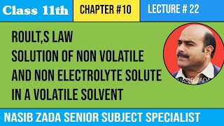 Roults Law  Non Volatile And Non Electrolyte solute in volatile solvent  NASIBZADASSS [upl. by Nivlam]