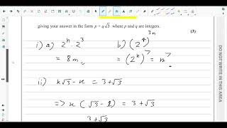 QNO2Algebraic Expressions Index Laws Surds amp Rationalising Denominators [upl. by Fabi]