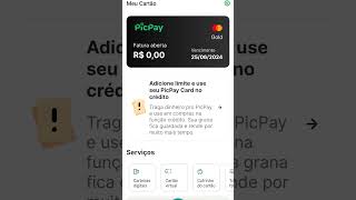 LIBERADO CARTÃO PICPAY CREDITO LIMITE COMO FUNCIONA shorts [upl. by Esined]