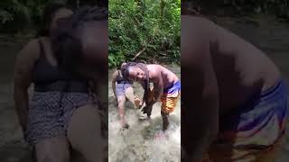 limestone massage on Mayfield falls Jamaica 🇯🇲 by the Rastafarian [upl. by Adnar]