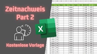 Zeiterfassung für Mitarbeiter in ECXEL erstellen  Part 2  Kostenlose Vorlage [upl. by Eelirak827]