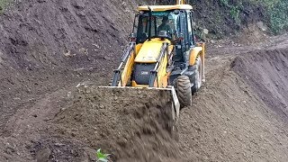 New JCB EcoeXcellence BackhoeExcellent WorkLeveling a Bend [upl. by Karlie]