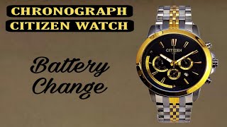 How To Change Battery CITIZEN Chronograph Watch  mens citizen watch battery replacement [upl. by Ioab]