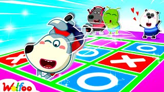 Jump Jump Wolfoo Has Fun Playtime With The Tic Tac Toe Drop  Challenge For Kids  Wolfoo Family [upl. by Eilujna]