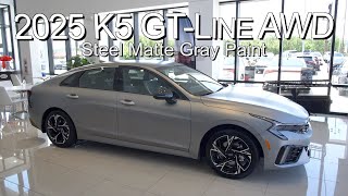 The Brand New Steel Matte Gray 2025 Kia K5 GTLine AWD at Parkside Kia [upl. by Seyah]