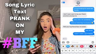 Song Lyric Text PRANK on my BEST FRIEND THIS WAS A MISTAKE [upl. by Javier]