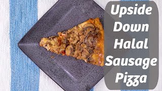 Upside Down Halal Sausage Pizza Cooking with Cass by Midamar Halal [upl. by Ahsram]