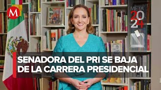 Claudia Ruiz Massieu declina en aspiración presidencial para 2024 [upl. by Yanetruoc]