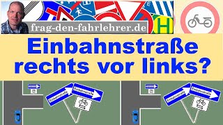 Fahrschule  Einbahnstr rechts vor links VORFAHRT REGELN ERKLÄRT  Theorie  praktischePrüfung [upl. by Ym]