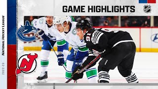 Canucks  Devils 26  NHL Highlights 2023 [upl. by Nellie907]