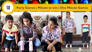 10 Indoor games for Kids  One minute Games  Minute to win it Games  Birthday Party games for kids [upl. by Aldredge849]