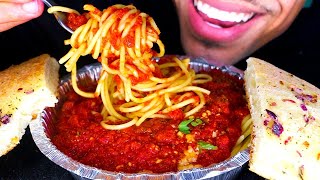 asmr spaghetti and meatballs sauce mukbang mafia recipe eating bread big bites no talking sounds [upl. by Alak]