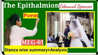 Poem The Epithalmion by Edmund Spencer stanza wise summary  analysismeg1ignou [upl. by Waylin76]