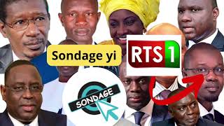 Quatrième sondage à la rts  sonko et tahirou sarr sont en…et barth macky sall et amadou ba… [upl. by Danuloff]