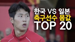 한국 vs 일본 축구선수 몸값 TOP 20 [upl. by Ennovyahs]