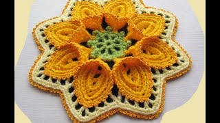 Tutorial flor puritan crochet Flor grande de ganchillo Parte 1 de 2 [upl. by Preciosa]