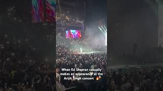 Ed Sheeran makes a surprise visit at the Arijit Singh concert  O2 London [upl. by Ycart]