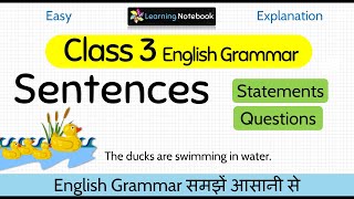 Class 3 English Grammar Sentences [upl. by Clarance]