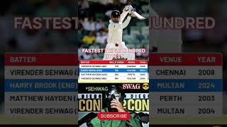 Fastest Triple hundred in testvirendarsehwagharrybrookengvspakiplshortscrickettrendingtrend [upl. by Ettolrahs]