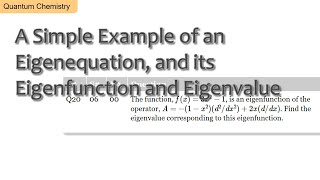 What are eigenfunctions and eigenvalues  Real Chemistry [upl. by Drugge]