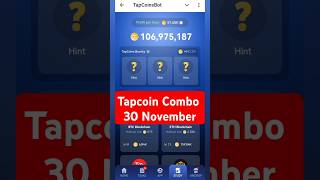 Tap Coin Daily Bounty Combo tap Coin Bot Daily 30 November tapcoins airdrop tapcoinsairdrop [upl. by Ikey]