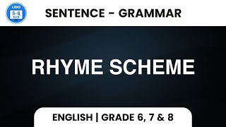 Rhyme Scheme  Sentence  Grammar  Class 6 7 amp 8 [upl. by Yruam]