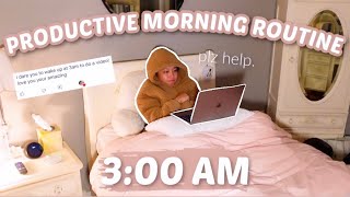 INSANELY PRODUCTIVE 3 AM MORNING ROUTINE [upl. by Priscilla]