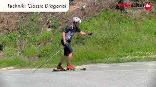 Skiroller Lauftechnik Klassik Diagonal wwwsportalbertde [upl. by Latini773]