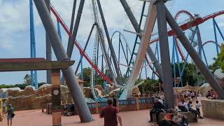 Shambhala Roller Coaster Ride At PortAventura World [upl. by Dietsche]