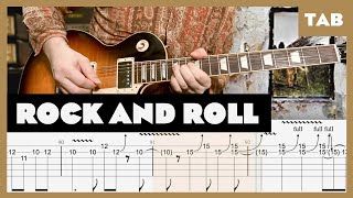 Led Zeppelin  Rock and Roll  Guitar Tab  Lesson  Cover  Tutorial [upl. by Darom857]