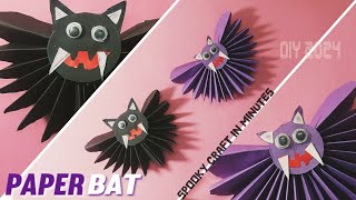 Halloween Paper Crafts  Halloween Paper Bat  Origami Bat [upl. by Hippel8]