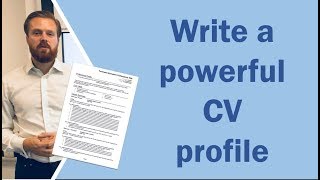 How to write a CV profile or personal statement and get noticed [upl. by Eilime]