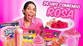 24 HORAS COMIENDO ROSA 💗 Cecia Loaiza [upl. by Neelik410]