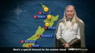 TV presenter reads New Zealands weather in Tolkiens Elvish  TVNZ Breakfast [upl. by Kyrstin]