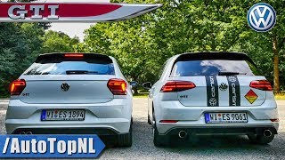 VW Golf GTI 2018 vs 2018 VW Polo GTI  EXHAUST SOUND amp REVS by AutoTopNL [upl. by Harifaz]