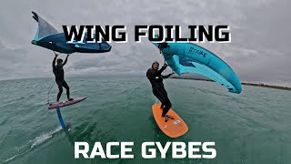 Wing Foiling Race Gybes amp Tacking  Westernport Australia [upl. by Oeak]