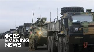 US troops travel to Ukraine border to support NATO [upl. by Ileane]