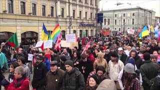 Moscow antiwar march 15 March 2014 [upl. by Snowber]