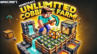 Unlimited Cobblestone Farm Tutorial  Easy amp Efficient Minecraft Cobblestone Generator [upl. by Hartill571]