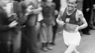 Emil Zátopek Wins 5000m 10000m amp Marathon Gold  Helsinki 1952 Olympics [upl. by Roon]