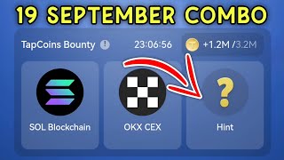 19 September Tap Coin Daily Bounty  tap Coin Bot Daily Combo  Tap Coins Airdrop [upl. by Bethesda229]