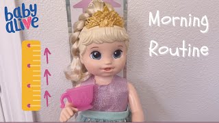 Baby Alive Doll Princess Ellie Grows Up Morning Routine [upl. by Trstram43]