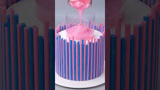 shorts Blue pink chocolate cake with flowing sauce Shortsvideo chocolate chocolatecake short [upl. by Owiat]