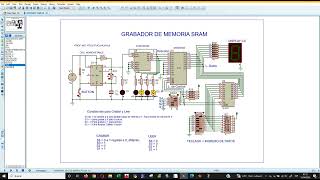 GRABADOR DE MEMORIA SRAM 6116 Circuito operativo [upl. by Esetal]